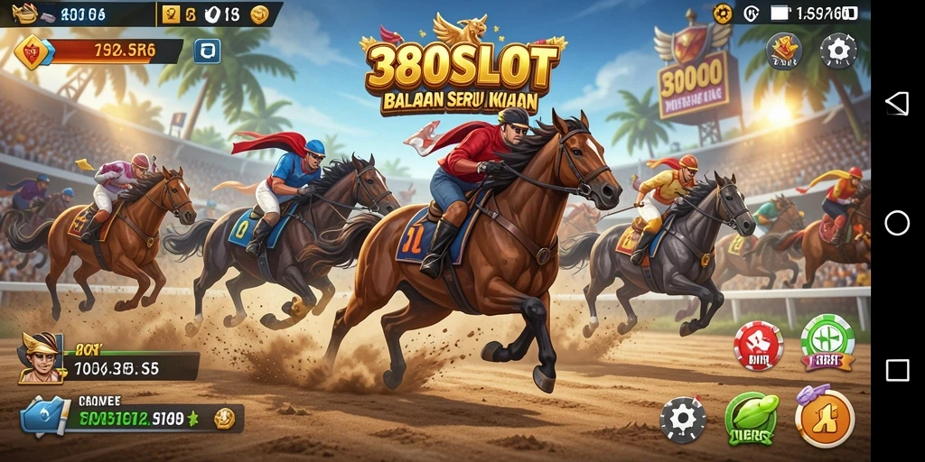 Tampilan mendebarkan dari balapan seru di 380SLOT.