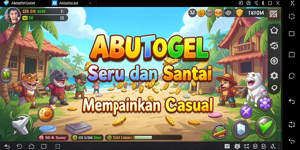Tampilan gameplay ABUTOGEL yang menyenangkan dan menantang.