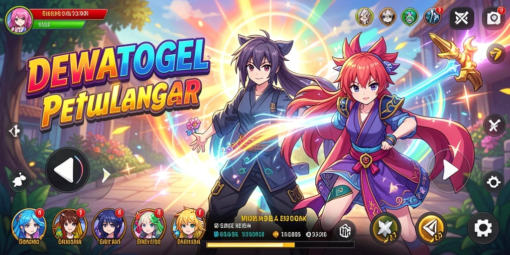 Tampilan gameplay DEWATOGEL dengan karakter anime yang menarik.