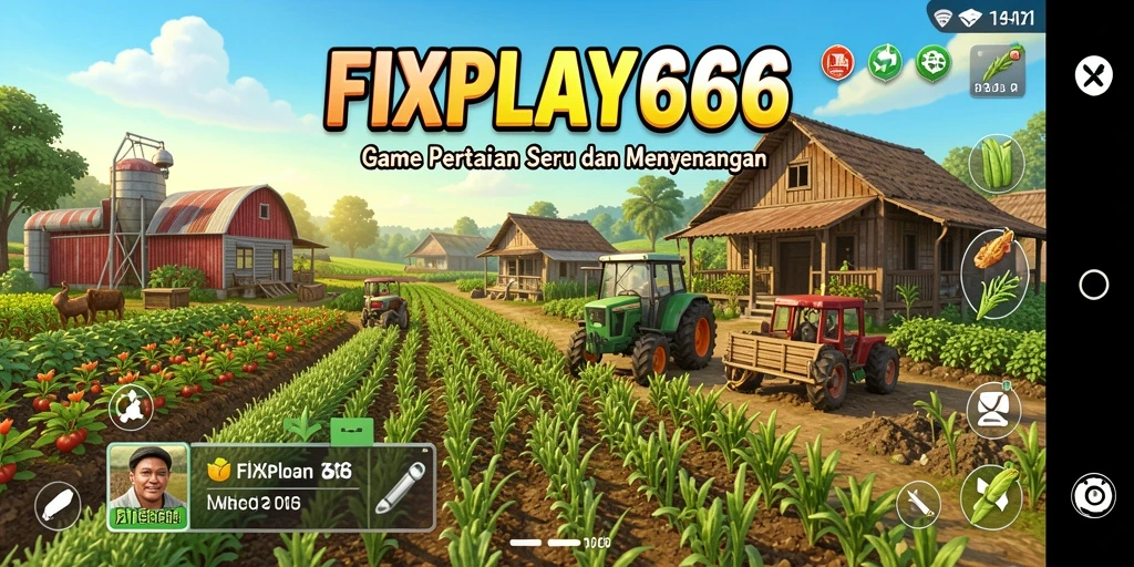 Screenshot utama FIXPLAY666 menampilkan gameplay seru pertanian.