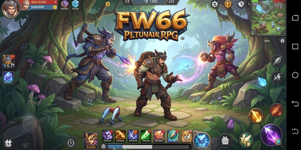 Screenshot FW66 menampilkan aksi pertarungan seru dalam dunia RPG.
