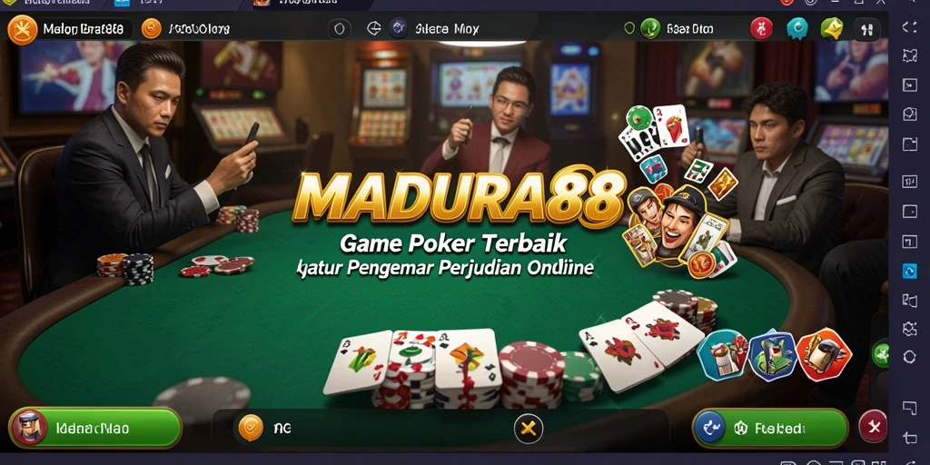 Tampilan menarik dari gameplay Poker yang seru di MADURA88.