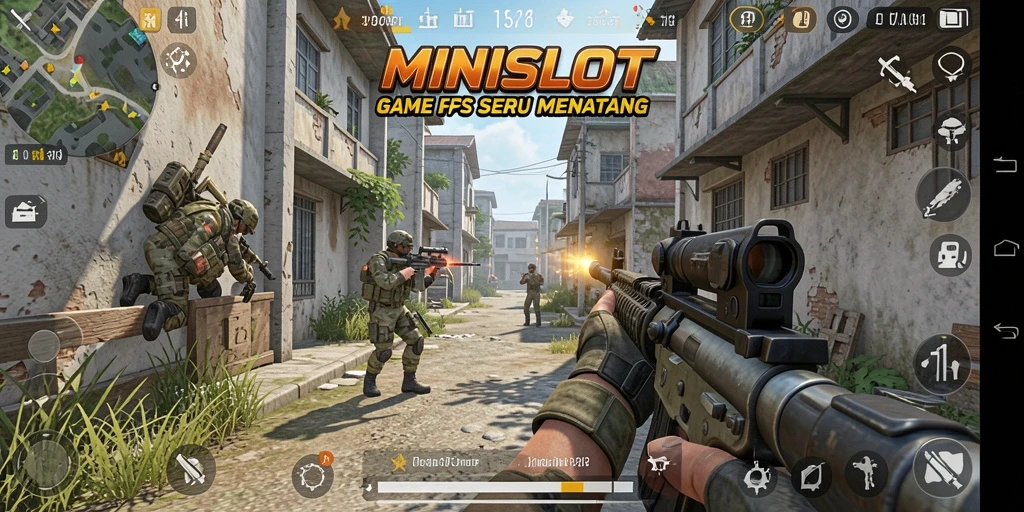 Tampilan gameplay mendebarkan di MINISLOT saat bertempur dengan lawan.