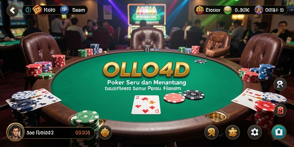 Screenshot utama OLLO4D menampilkan gameplay Poker yang intens dan menarik.