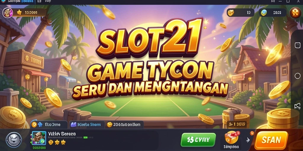 Tampilan gameplay menarik dari SLOT21 dengan elemen Tycoon.