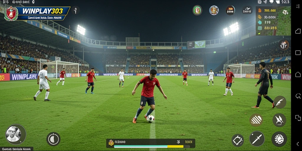 Gameplay seru WINPLAY303 dengan aksi sepak bola yang mendebarkan.